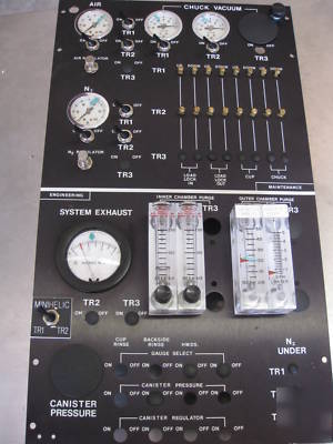 Air regulator vacuum control gauge panel