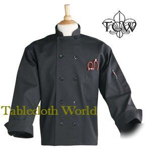 Chef coats culinary black- 3 coats - sizes xsm up to xl