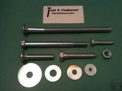 Lag bolts, carriage bolts, hex nuts, washers 27 lbs. 