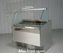 New professional gelato display case