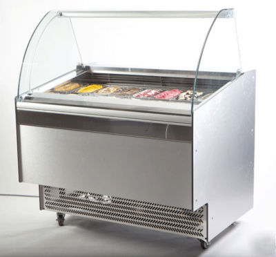 New professional gelato display case