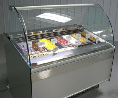 New professional gelato display case