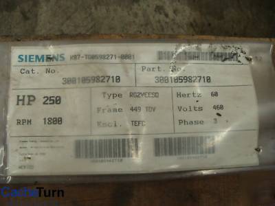 Siemens electric motor frame 449 tdv / type rgzveesd 