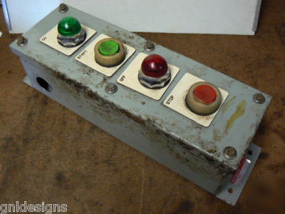 Westinghouse 4 pushbutton station start-stop w/pilots 