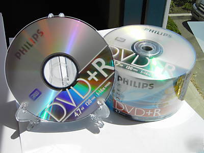 200 philips brand 16X dvd+r blank media disk free ship
