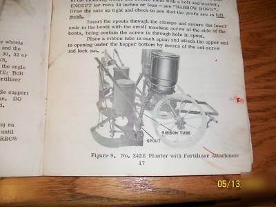 Case tractor mounted corn planter model 242E manual