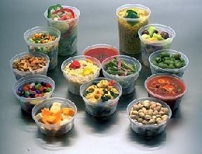 Deltainer round plastic food container w/lid - 32 oz 