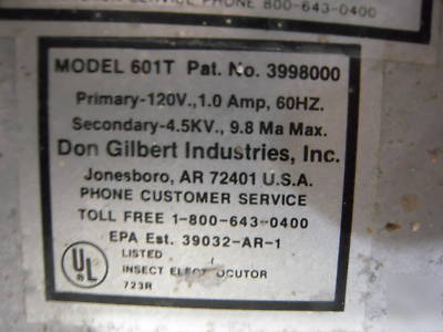 Don gilbert industries 601T industrial insect trap