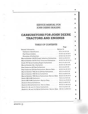 John deere sm-2024 carburetor service manual SM2024