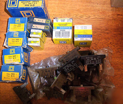Lot of 39 square d electrical parts ao-6 r-12 