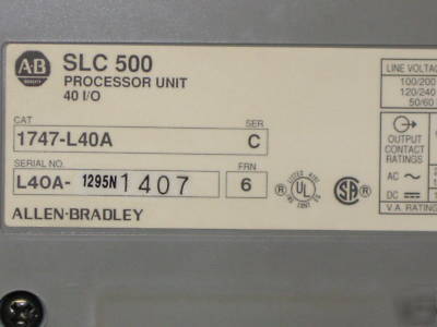 New allen bradley 1747-L40A slc 500 processor unit 40 * *