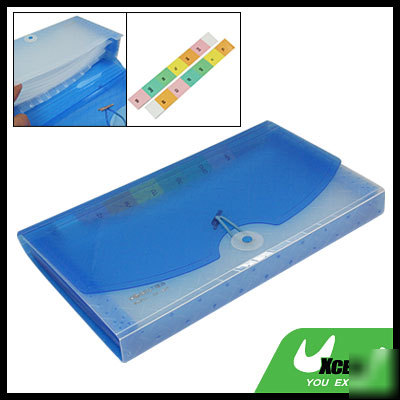 Office 13 compartment document file organizer blue