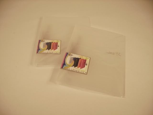 2 A4 clear frosted long lever clamp binders folders