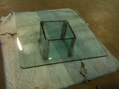 Knoll style-low table-glass and chrome