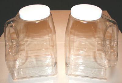New 12 128 oz. clear plastic containers & lids~closeout