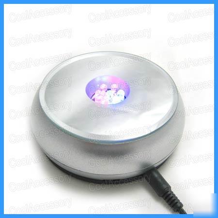 New 7 led color rotating light base display 3D crystal 