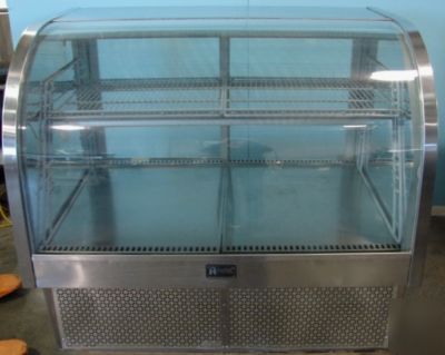 Randell curved glass refrigerated display case, 4'