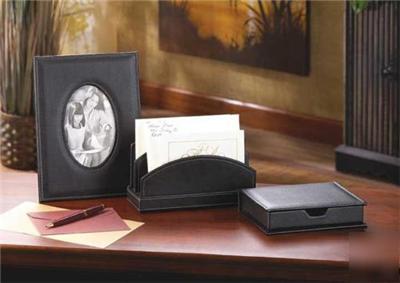 Set desk accessories letter holder frame storage box