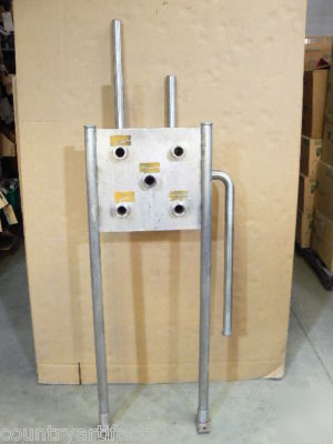 Stainless steel sanitary dairy process 5-pipe manifold 