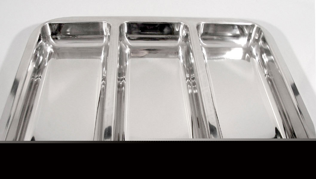 Oneida noblesse 3 compartment stainless serving dish