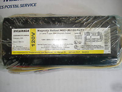 Sylvania 2 lamp magnetic ballast MB2X20/120 ph/tp