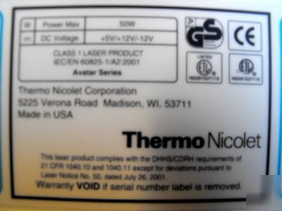 Thermo nicolet avatar 370 ft-ir