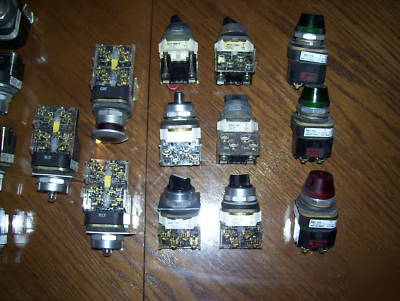 Allen bradley buttons, switches, lights, e-stop, 31 pcs