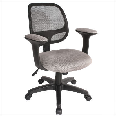 Breezer mesh office task chair silver gray