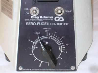 Clay-adams sero-fuge ii 2 centrifuge w/12-place rotor