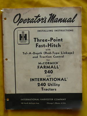 International ihc tractor service & fast-hitch manuals 