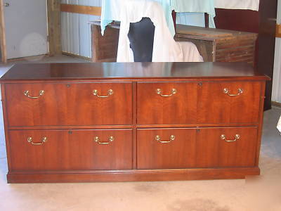 Kimball executive desk w/credenza & lateral file + more