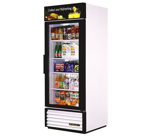 True gdm-26 swing glass door refrigerator merchandiser