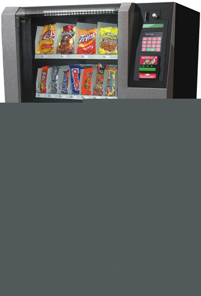 Vm-760 soda can, bottle, snack, vending machine combo