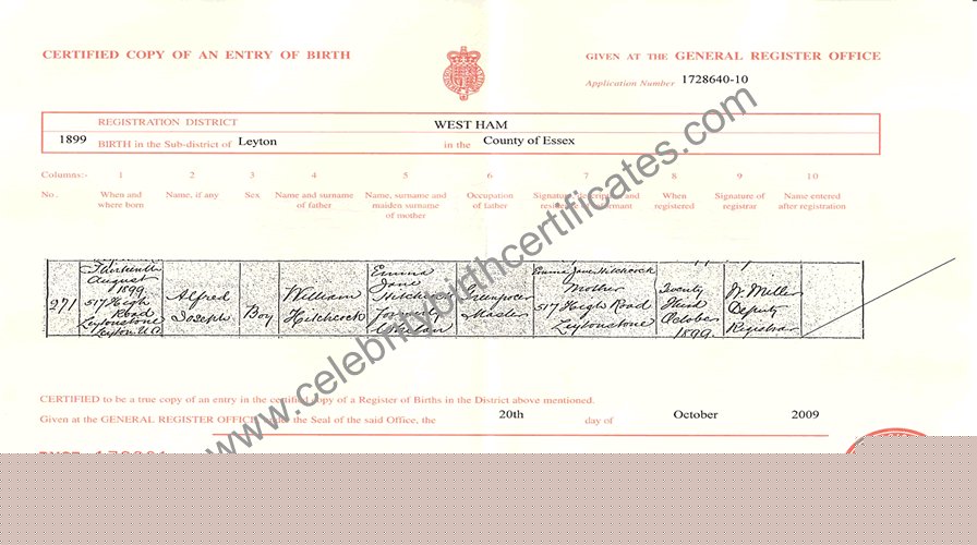 Website business - celebritybirthcertificates.com