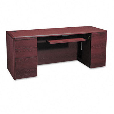 10700 series computer credenza, mahogany frame/top