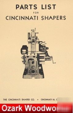 Cincinnati metal shapers parts manual
