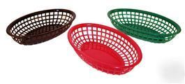 Free ship lot 12 oval fast food basket brown plastic