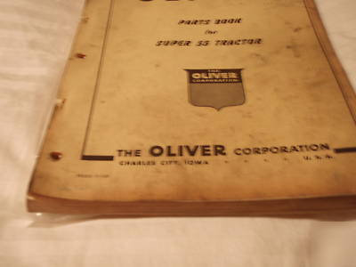 Original oliver super 55 parts book manual 1957