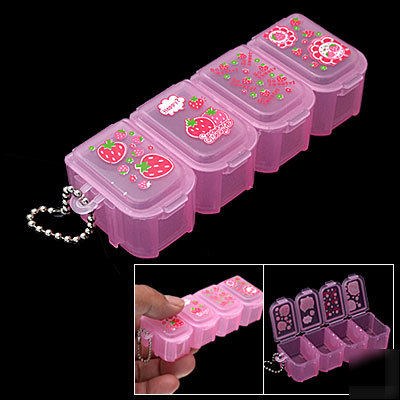 Plastic electronic components parts box oraginzer pink
