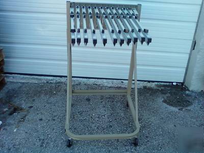 Safco mobile blueprint plan holder rack clamps cart