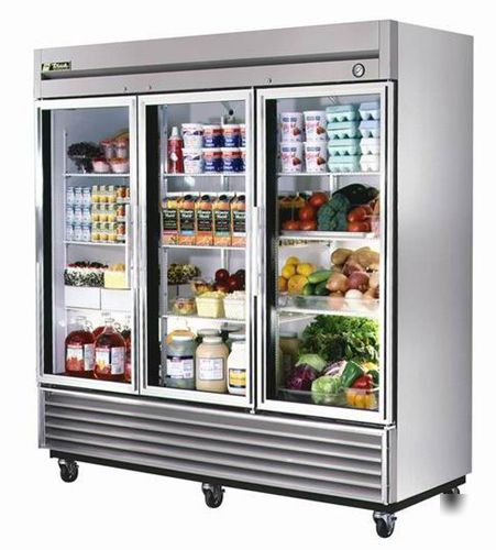 True t-72G glass door reach in refrigerator 72 cu ft