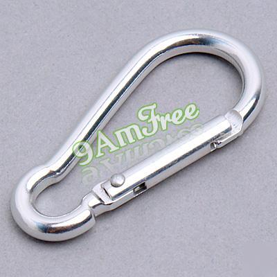 Aluminum carabiner camp snap hook keychain silver