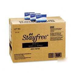 Classic playtex stayfree maxipads 250 per box