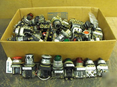 An assortment of allen bradley switches at least 50 