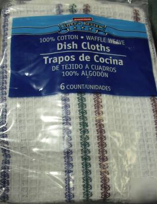 6 chef's review waffle weave scrubbing cotton dishcloth