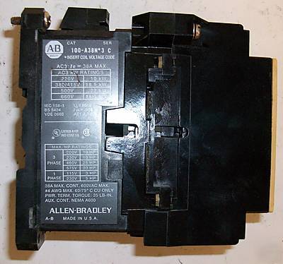 Allen bradley 100-A38ND3 non-reversing contactor 38A