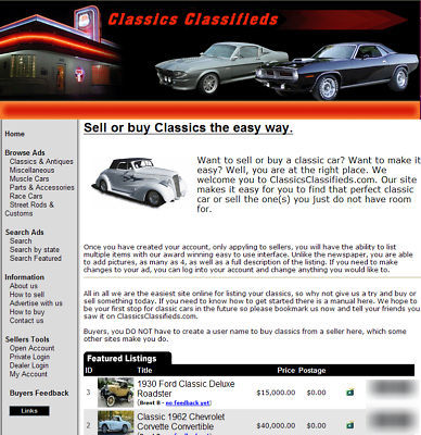 Classic car website business cruisers hot/street rods $