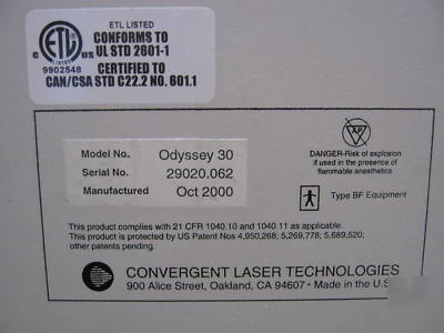 Convergent laser tech odyssey 30 holmium laser system 