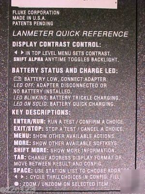 Fluke 683 enterprise lanmeter 10/100 ethernet & adapter