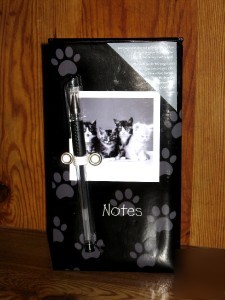 New memo note pad pen set cute kittens 